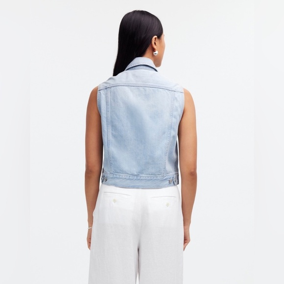Madewell Women’s Denim Oversized Boxy Vest in Fitzgerald Wash NQ330 Size S NWT - Picture 3 of 7